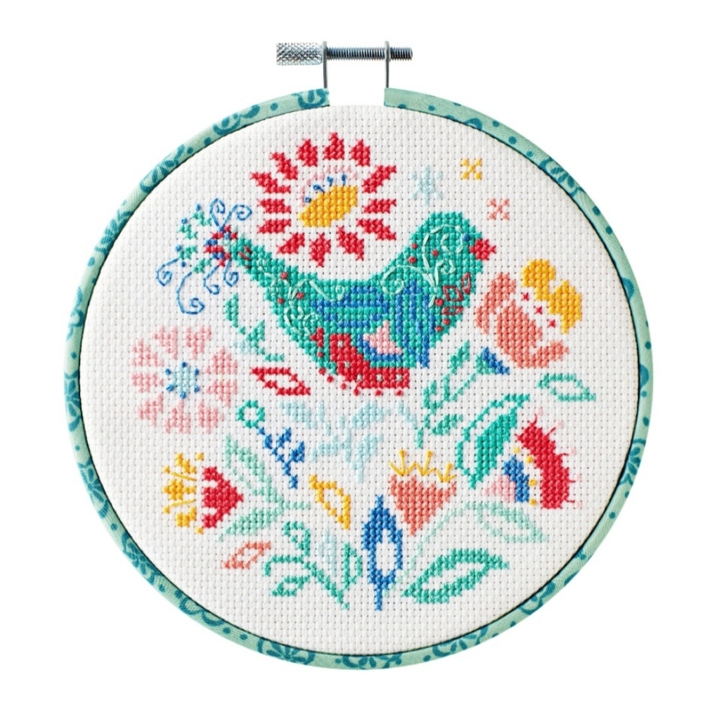 Home Sweet Home Cross-stitch Floral Wall Art